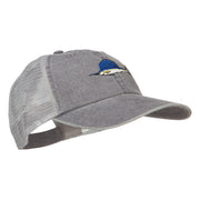 Swordfish Embroidered Washed Trucker Cap