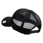 US Marine Corps Design Embroidered 6 Panel Structured Cotton Twill Mesh Cap Made in USA - Black OSFM