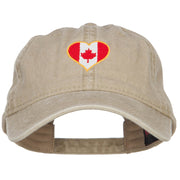 Canada Heart Flag Embroidered Washed Cap