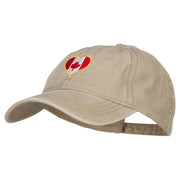 Canada Heart Flag Embroidered Washed Cap