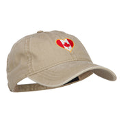 Canada Heart Flag Embroidered Washed Cap