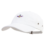 Stag Beetle Embroidered Normal Dyed Washed Caps - White OSFM