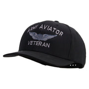 Licensed Army Aviator Veteran Embroidered Solid Cotton Twill Pro Style Cap - Black OSFM