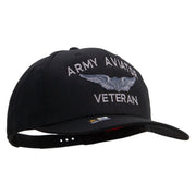 Licensed Army Aviator Veteran Embroidered Solid Cotton Twill Pro Style Cap - Black OSFM
