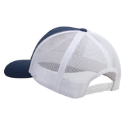 Licensed US Navy Veteran Flag Embroidered Contrast Trucker Cap - Navy-White OSFM