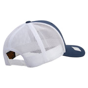 Licensed US Navy Veteran Flag Embroidered Contrast Trucker Cap - Navy-White OSFM