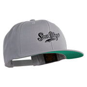 Baseball San Diego Embroidered Wool Blend Prostyle Snapback Cap - Silver OSFM