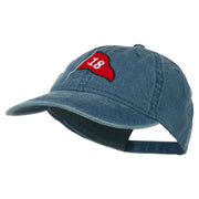 18th Hole Flag for Golf Embroidered Washed Cap