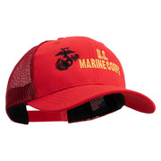 US Marine Corps Design Embroidered 6 Panel Structured Cotton Twill Mesh Cap Made in USA