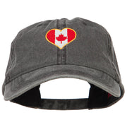 Canada Heart Flag Embroidered Washed Cap