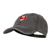 Canada Heart Flag Embroidered Washed Cap