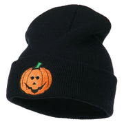 Halloween Jack o Lantern Embroidered Long Beanie