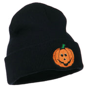 Halloween Jack o Lantern Embroidered Long Beanie