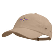 Stag Beetle Embroidered Normal Dyed Washed Caps - Khaki OSFM