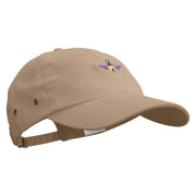 Stag Beetle Embroidered Normal Dyed Washed Caps - Khaki OSFM