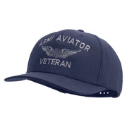 Licensed Army Aviator Veteran Embroidered Solid Cotton Twill Pro Style Cap - Navy OSFM