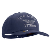 Licensed Army Aviator Veteran Embroidered Solid Cotton Twill Pro Style Cap - Navy OSFM