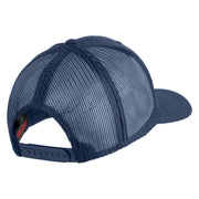 USAF Blue Letter Embroidered Solid Cotton Mesh Cap - Navy OSFM