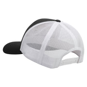 Licensed US Navy Veteran Flag Embroidered Contrast Trucker Cap - Black-White OSFM