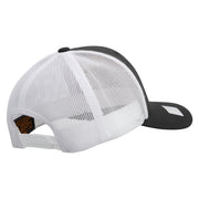 Licensed US Navy Veteran Flag Embroidered Contrast Trucker Cap - Black-White OSFM