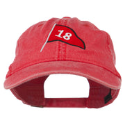 18th Hole Flag for Golf Embroidered Washed Cap