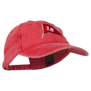 18th Hole Flag for Golf Embroidered Washed Cap