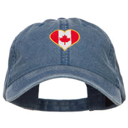 Canada Heart Flag Embroidered Washed Cap