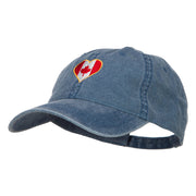 Canada Heart Flag Embroidered Washed Cap