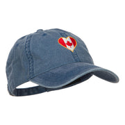 Canada Heart Flag Embroidered Washed Cap