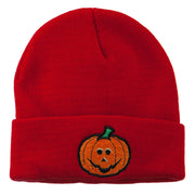 Halloween Jack o Lantern Embroidered Long Beanie