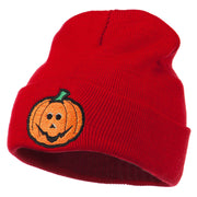 Halloween Jack o Lantern Embroidered Long Beanie