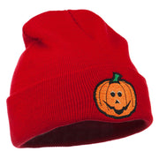 Halloween Jack o Lantern Embroidered Long Beanie