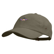 Stag Beetle Embroidered Normal Dyed Washed Caps - Olive OSFM