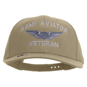 Licensed Army Aviator Veteran Embroidered Solid Cotton Twill Pro Style Cap - Khaki OSFM