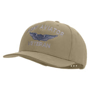 Licensed Army Aviator Veteran Embroidered Solid Cotton Twill Pro Style Cap - Khaki OSFM