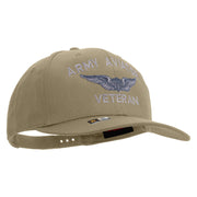Licensed Army Aviator Veteran Embroidered Solid Cotton Twill Pro Style Cap - Khaki OSFM