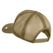 USAF Blue Letter Embroidered Solid Cotton Mesh Cap - Khaki OSFM