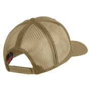 USAF Blue Letter Embroidered Solid Cotton Mesh Cap - Khaki OSFM
