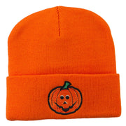 Halloween Jack o Lantern Embroidered Long Beanie