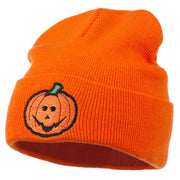 Halloween Jack o Lantern Embroidered Long Beanie