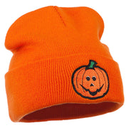 Halloween Jack o Lantern Embroidered Long Beanie