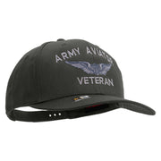 Licensed Army Aviator Veteran Embroidered Solid Cotton Twill Pro Style Cap - Charcoal OSFM