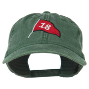 18th Hole Flag for Golf Embroidered Washed Cap