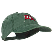 18th Hole Flag for Golf Embroidered Washed Cap