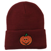 Halloween Jack o Lantern Embroidered Long Beanie