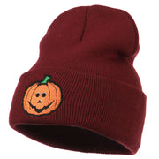 Halloween Jack o Lantern Embroidered Long Beanie