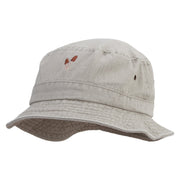 Cute Mushroom Icon Embroidered Washed Bucket Hats - Beige M-L