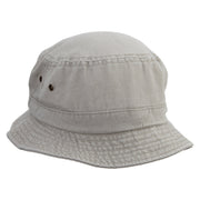 Cute Mushroom Icon Embroidered Washed Bucket Hats - Beige M-L