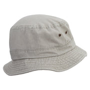 Cute Mushroom Icon Embroidered Washed Bucket Hats - Beige M-L