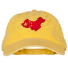 China Flag Map Embroidered Washed Cotton Twill Cap